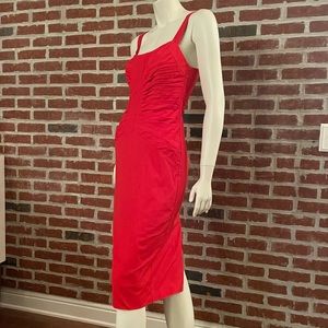 ASOS Red Cocktail Dress w/ pleated bodice | Like New